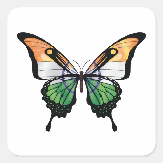 India Swallowtail Vlinder Vlag Sticker (Voorkant)