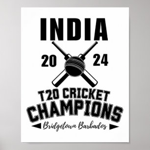 India T20 Cricket Kampioenen Poster