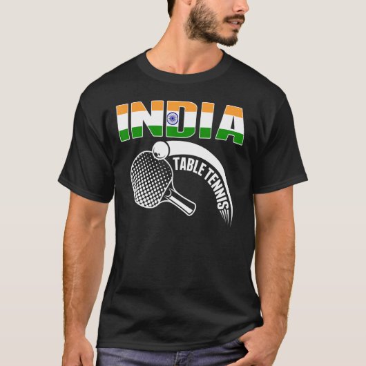 India Table Tennis Support Indian Ping Pong Te T-shirt (Voorkant)