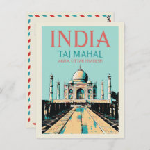 India Taj Mahal in het Briefkaart van Uttar Prades