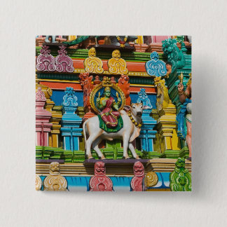 INDIA, Tamil Nadu, Chennai: Kapaleeshwarar Vierkante Button 5,1 Cm