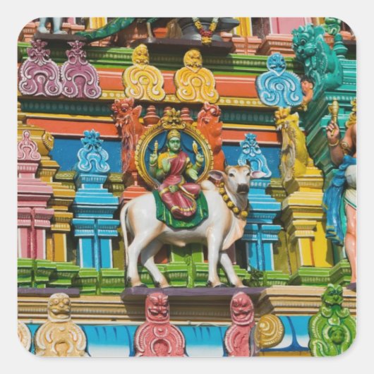 INDIA, Tamil Nadu, Chennai: Kapaleeshwarar Vierkante Sticker (Voorkant)
