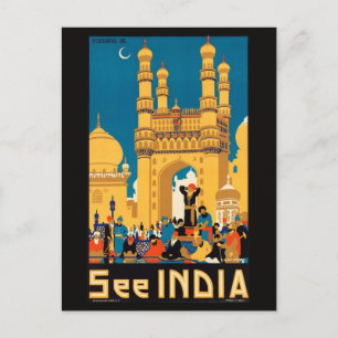 India Travel Poster briefkaart