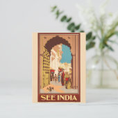 India Travel Poster briefkaart (Staand voorkant)
