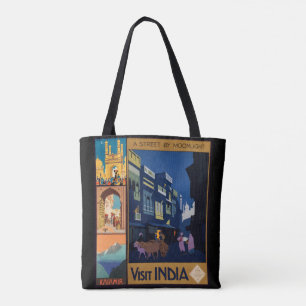 India Travel Poster collage zakken Tote Bag