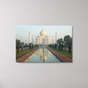 INDIA, Uttar Pradesh, Agra: Taj Mahal, ochtend Canvas Afdruk
