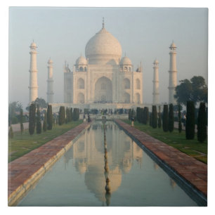INDIA, Uttar Pradesh, Agra: Taj Mahal, ochtend Tegeltje