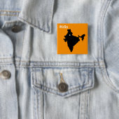 India Vierkante Button 5,1 Cm (In situ)