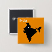 India Vierkante Button 5,1 Cm (Voorkant /achterkant)