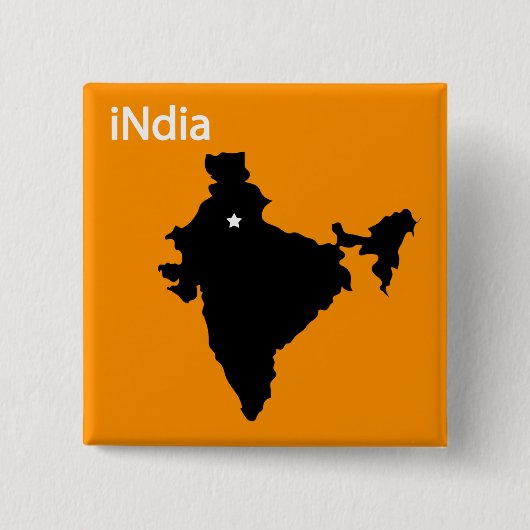 India Vierkante Button 5,1 Cm (Voorkant)