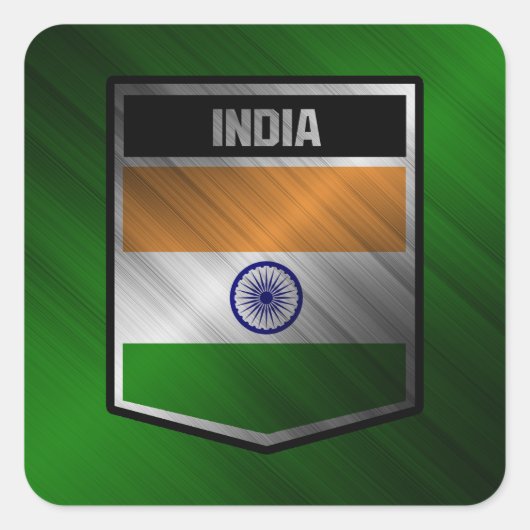 India Vierkante Sticker (Voorkant)