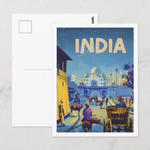 India Vintage Beroemde Reisplaats Briefkaart