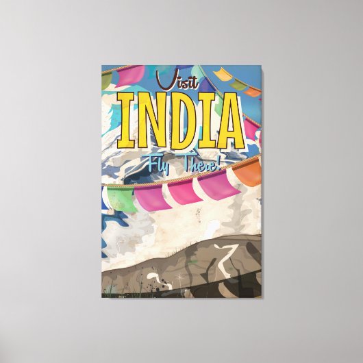 India Vintage Travel poster Canvas Afdruk (Voorkant)