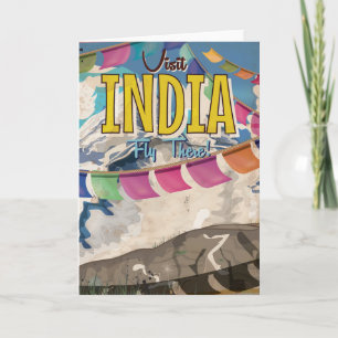 India Vintage Travel poster Feestdagen Kaart
