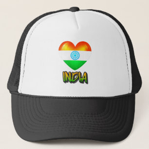 India Vlag Hart Uitsnijding Trucker Pet