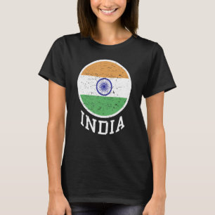 India vlag in Tricolor met Ashoka Chakra desi Indi T-shirt