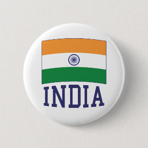India vlag in Tricolor met Ashoka Chakra Desi Ronde Button 5,7 Cm