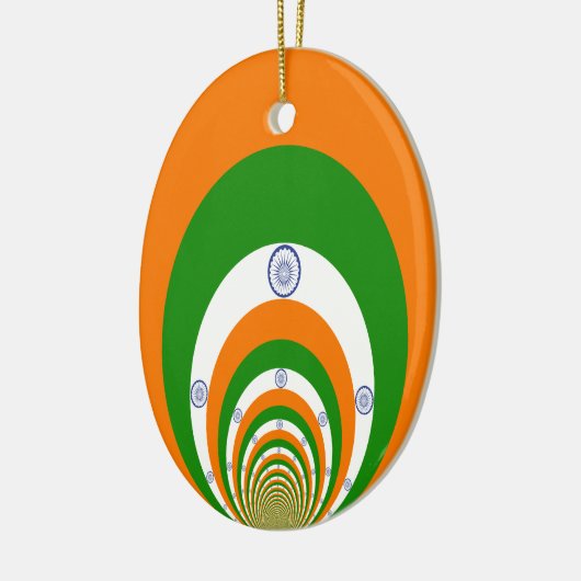 India Vlag Kaleidoscoop: Eindeloze Eenheid & Patri Keramisch Ornament (Links)