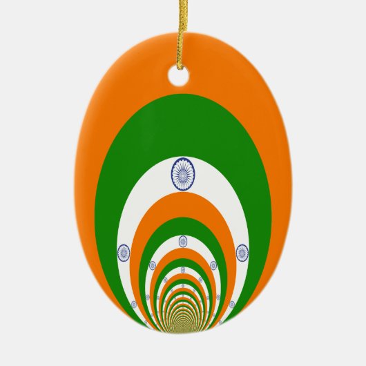 India Vlag Kaleidoscoop: Eindeloze Eenheid & Patri Keramisch Ornament (Voorkant)