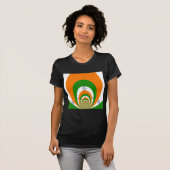 India Vlag Kaleidoscoop: Eindeloze Eenheid & Patri T-shirt (Voorkant volledig)