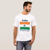 India vlag + map + tekst T-shirt (Voorkant volledig)