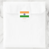 India Vlag met naam Ronde Sticker (Tas)