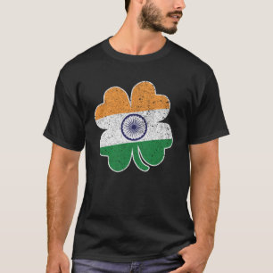 India Vlag Shamrock Four Leaf C St Patrick's Day I T-shirt