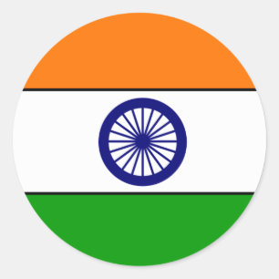 India vlag T-shirts en geschenken Ronde Sticker