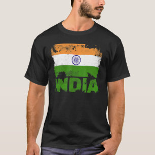 India Vlag Vintage Noodlijdende Indiase Grunge Rei T-shirt