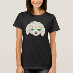 India Vlag Witte Poodle Hond India Zak T-shirt
