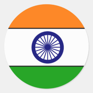 India-vlaggen Ronde Sticker