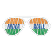 India Wale Tiranga Indiase driekleurige vlag Aviator Zonnebril (Voorkant)