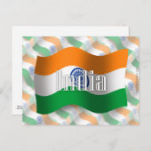 India Waving Flag Briefkaart (Voorkant / Achterkant)