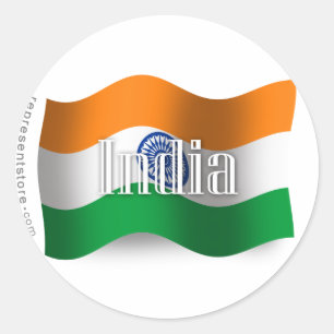 India Waving Flag Ronde Sticker