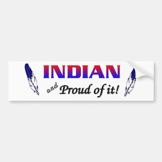 indiaan bumpersticker (Voorkant)