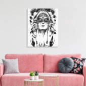 Indiaan Canvas Afdruk (Insitu (Woonkamer))