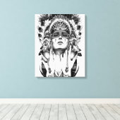 Indiaan Canvas Afdruk (Insitu (Houten vloer))