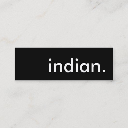 indiaan. mini visitekaartje (Voorkant)