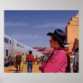  Indiaan op een treinstation Poster (Voorkant)