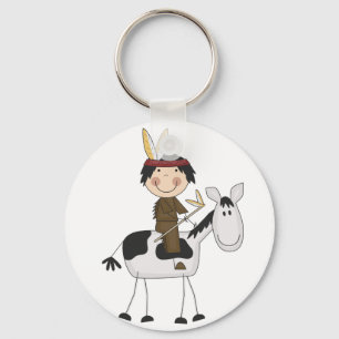 Indiaan op paardenoverhemden en cadeautjes sleutelhanger