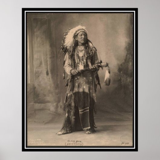 -indiaan: Zwart Man, Araferen - Poster (Voorkant)