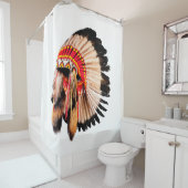 indiaans hoofdadres ( indian chi ) douchegordijn (In situ)