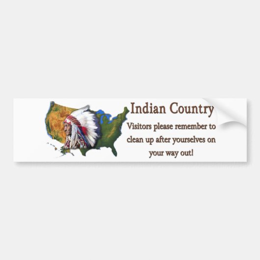 Indiaans land #2 bumpersticker (Voorkant)