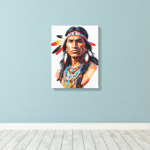 Indiaans Man Canvas Afdruk (Insitu (Houten vloer))