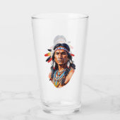 Indiaans Man Glas (Achterkant)