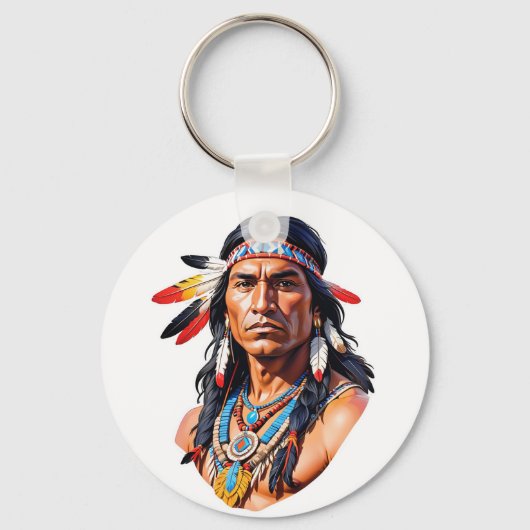 Indiaans Man Sleutelhanger (Voorkant)