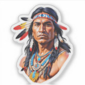 Indiaans Man Sticker (Voorkant)
