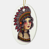 indiaans meisje keramisch ornament (Links)