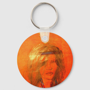 indiaans meisje sleutelhanger