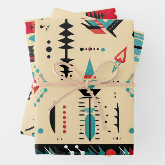 Indiaans patroon inpakpapier vel